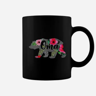 Oma Mama Bear Grandma Gift Floral Coffee Mug - Seseable