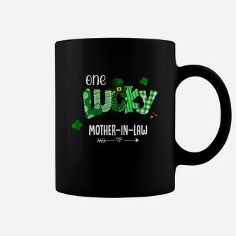 One Lucky Mother-in-law Shamrock Leopard Green Plaid St Patrick Day Family Gift Coffee Mug - Seseable