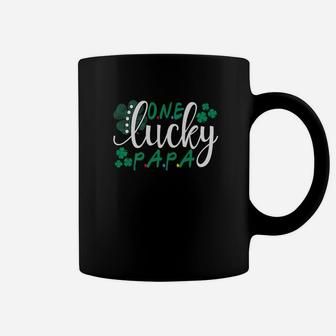 One Lucky Papa Shamrocks Happy St Patrick Day Irish Coffee Mug - Seseable
