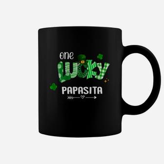 One Lucky Papasita Shamrock Leopard Green Plaid St Patrick Day Family Gift Coffee Mug - Seseable