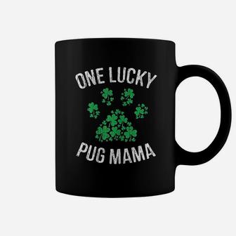 One Lucky Pug Mama St Patrick Day Paw Dog Lover Gift Coffee Mug - Seseable