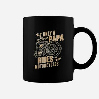Only Cool Papa Rides Motorcycles Coffee Mug - Seseable
