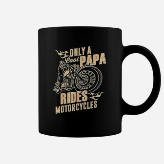 Only Cool Papa Rides Motorcycles Funny Fathers Day Coffee Mug - Seseable