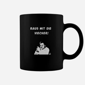 Optimierter Produkttitel: Schwarzes Tassen 'Raus mit die Viecher!', Lustiges Unisex Tee - Seseable