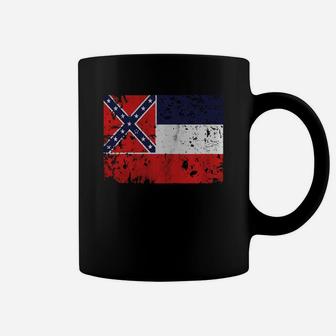 Original Vintage Distressed Mississippi State Flag T-shirt Coffee Mug - Seseable