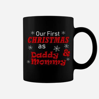 Our First Christmas As Daddy And Mommy Wife Husband Coffee Mug - Seseable