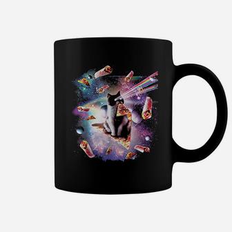 Outer Space Pizza Cat Rainbow Laser Coffee Mug - Seseable