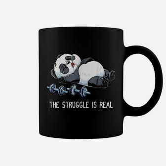Panda The Struggle Is Real Weightlifting Fitness Coffee Mug - Seseable