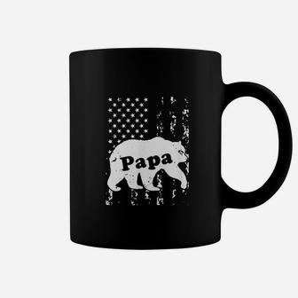 Papa Bear Camouflage Usa American Flag Coffee Mug - Seseable