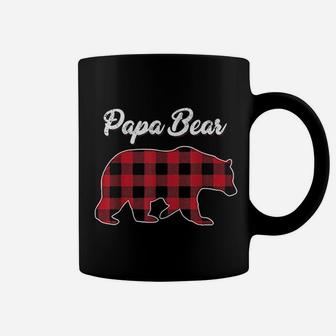 Papa Bear Christmas Pajama Red Plaid Buffalo Family Gift Coffee Mug - Seseable