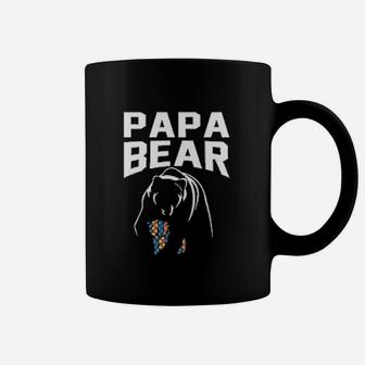 Papa Bear Father Colorful Puzzle Coffee Mug - Seseable