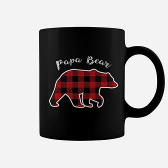 Papa Bear Men Red Plaid Christmas Pajama Family Dad Gift Coffee Mug - Seseable