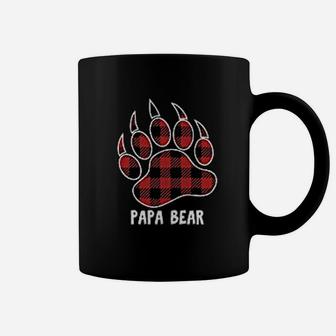 Papa Bear With Buffalo Plaid Claw Coffee Mug - Seseable
