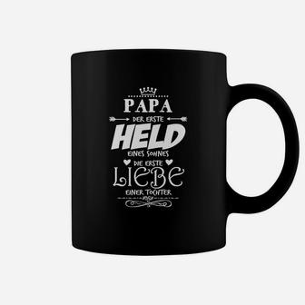 Papa Held & Erste Liebe Tochter/Sohn Schwarzes Herren Tassen - Seseable