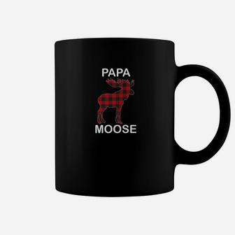 Papa Moose Red Plaid Buffalo Matching Family Pajama Coffee Mug - Seseable