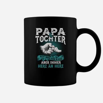 Papa-Tochter Herz an Herz Tassen, Liebevolles Vater-Kind Design - Seseable