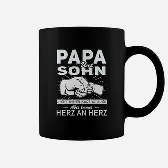 Papa und Sohn Tassen – Herz an Herz, tiefe Verbundenheit - Seseable