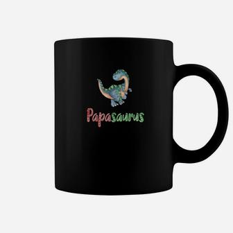 Papasaurus Cute Father Or Papa Dino Watercolor Coffee Mug - Seseable
