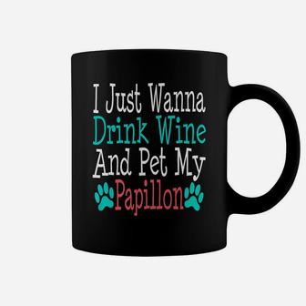 Papillon Dog Mom Dad Funny Wine Lover Gift Coffee Mug - Seseable