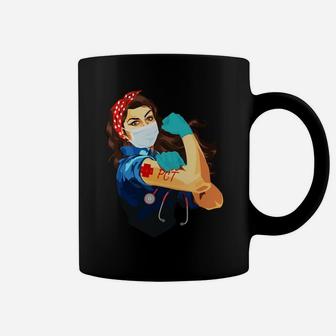 Patient Care Technician Pct Frontline Workers Nurse Strong Rosie Riveter Coffee Mug - Seseable