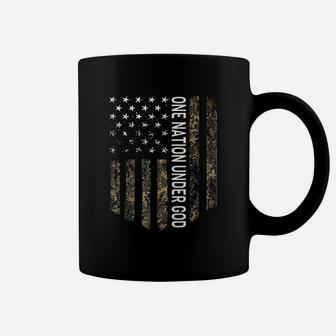 Patriotic American Flag Camo One Nation Under God Usa Gift Coffee Mug - Seseable