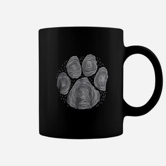 Paw Print Line Art Artistic Illustration Nature Coffee Mug - Seseable