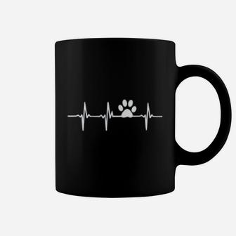 Paws Print Heartbeat Veterinarian Vet Tech Coffee Mug - Seseable
