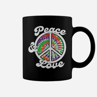 Peace And Love Tie Dye Sign Hippie Color Coffee Mug - Seseable