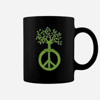Peace Green Tree Hippie Peace Sign Inclusion Coffee Mug - Seseable