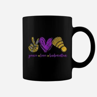 Peace Love Badminton Cute Badminton Lovers Gifts Coffee Mug - Seseable