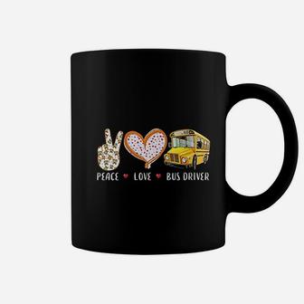 Peace Love Bus Driver Gifts For Kids Men Women School Bus Coffee Mug - Seseable