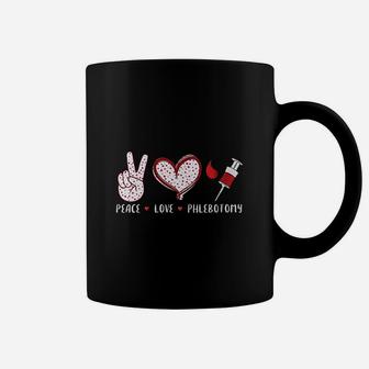 Peace Love Phlebotomy Vein Phlebotomist Gifts Coffee Mug - Seseable