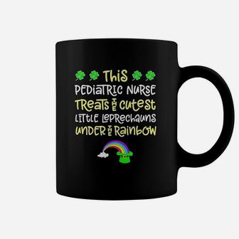 Pediatric Nurse St Patrick Day Leprechaun Rainbow Cute Coffee Mug - Seseable