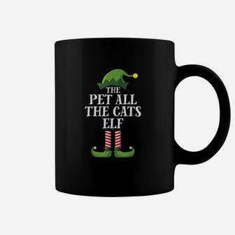 Pet All The Cats Elf Matching Family Group Christmas Pajama Coffee Mug | Seseable CA
