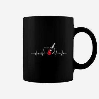 Phlebotomist Heart Blood Phlebotomy Pulse Syringe Gift Coffee Mug - Seseable