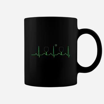 Pickleball Heartbeat Funny Gift For Pickle Ball Players Coffee Mug - Seseable
