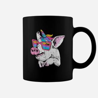Pig Piglet Unicorn Horn Glasses Cute Farm Halloween Gift Coffee Mug - Seseable