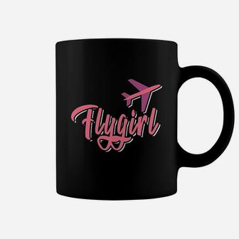 Pink Flygirl Airplane Art Girly Quote Flight Attendant Gift Coffee Mug - Seseable