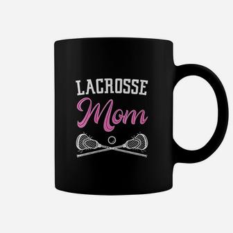 Pink Lacrosse Mom Lax Sticks Gift For Sons Game Day Coffee Mug - Seseable