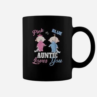 Pink Or Blue Auntie Loves You Gender Reveal Coffee Mug - Seseable
