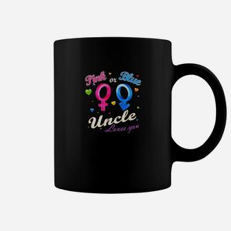 Pink Or Blue Uncle Loves You Gender Reveal Coffee Mug - Seseable