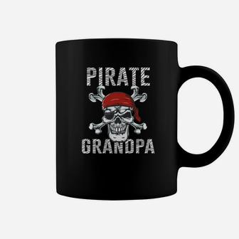 Pirate Grandpa Shirt Skull Crossbones Flag Halloween Coffee Mug - Seseable