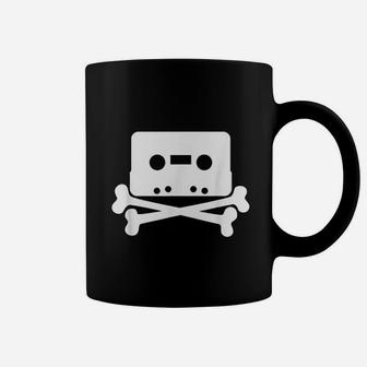 Pirate Radio Cassette Tape Skull Crossbones Retro Vinyl Dj Coffee Mug - Seseable