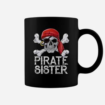 Pirate Sister Girl Jolly Roger Skull Crossbones Coffee Mug - Seseable