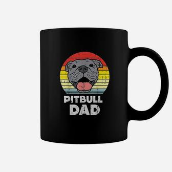 Pitbull Dad Sunset Retro Pittie Pitty Pet Dog Owner Coffee Mug - Seseable