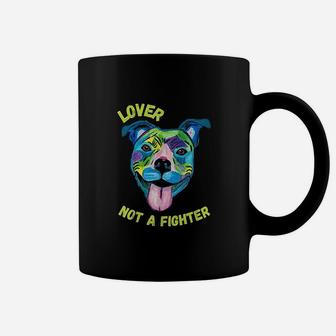 Pitbull Lover Not A Fighter Art Dog Mom Dad Coffee Mug - Seseable