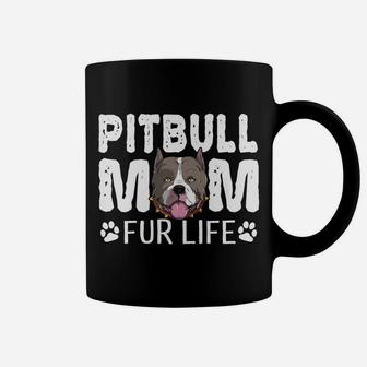 Pitbull Mom Fur Life Funny Dog Mothers Day Pun Cute Coffee Mug - Seseable
