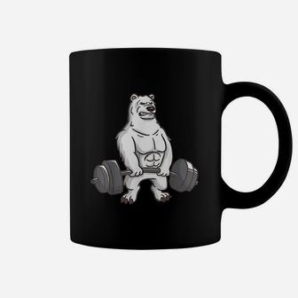 Polar Bear Powerlifting Weightlifting Gym And Animal Lovers Coffee Mug - Seseable