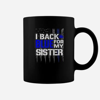 Police Blue Line Thin Blue Line Sister Coffee Mug - Seseable
