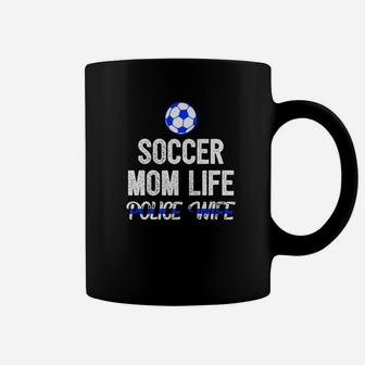 Police Wife Soccer Mom Thin Blue Line Coffee Mug - Seseable